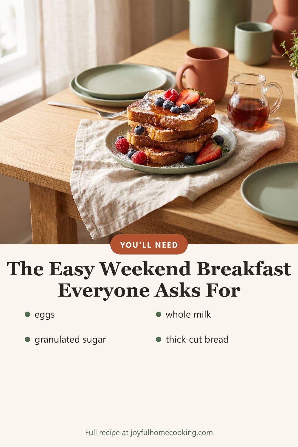 French toast with key ingredients listed