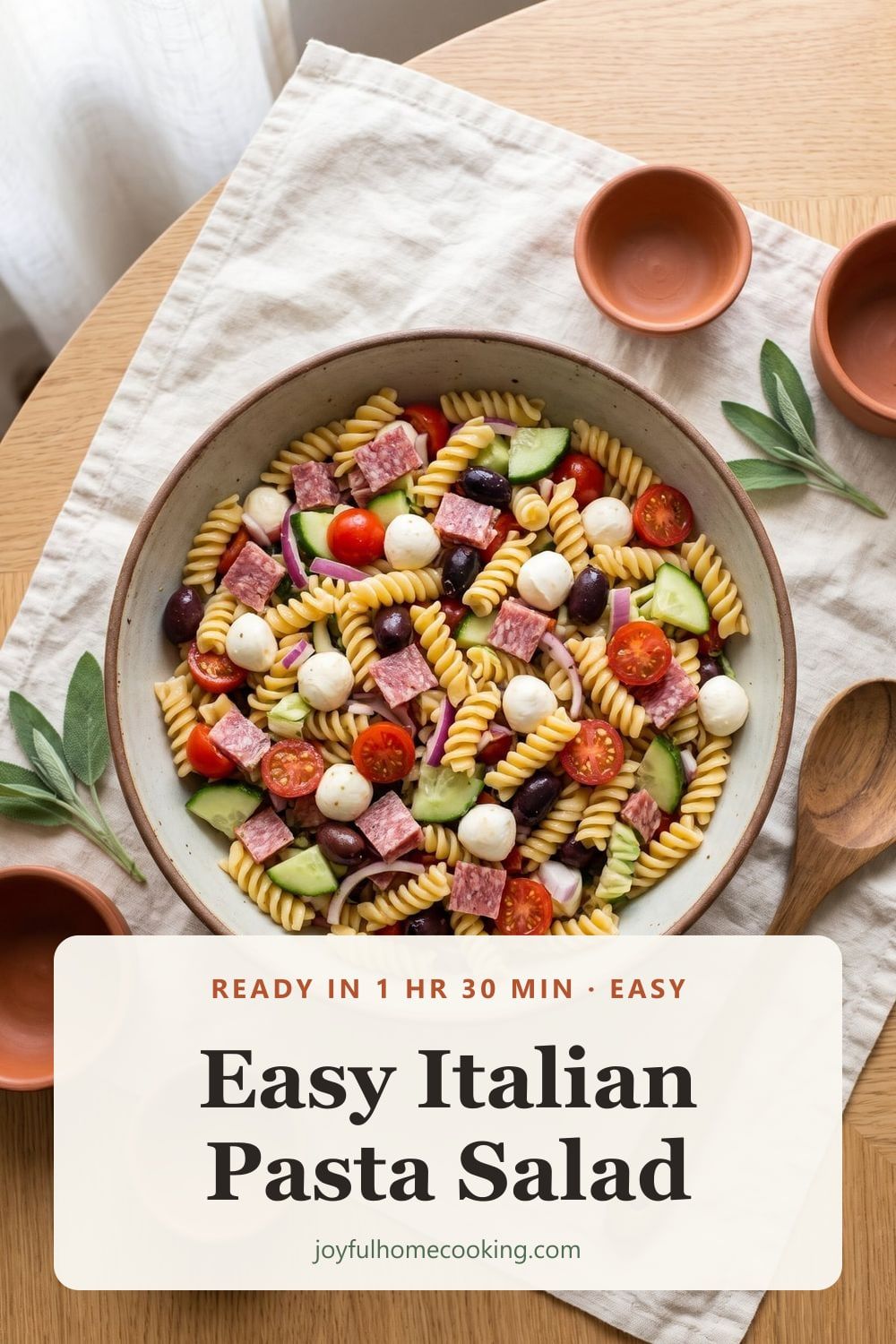 Italian pasta salad Pinterest image