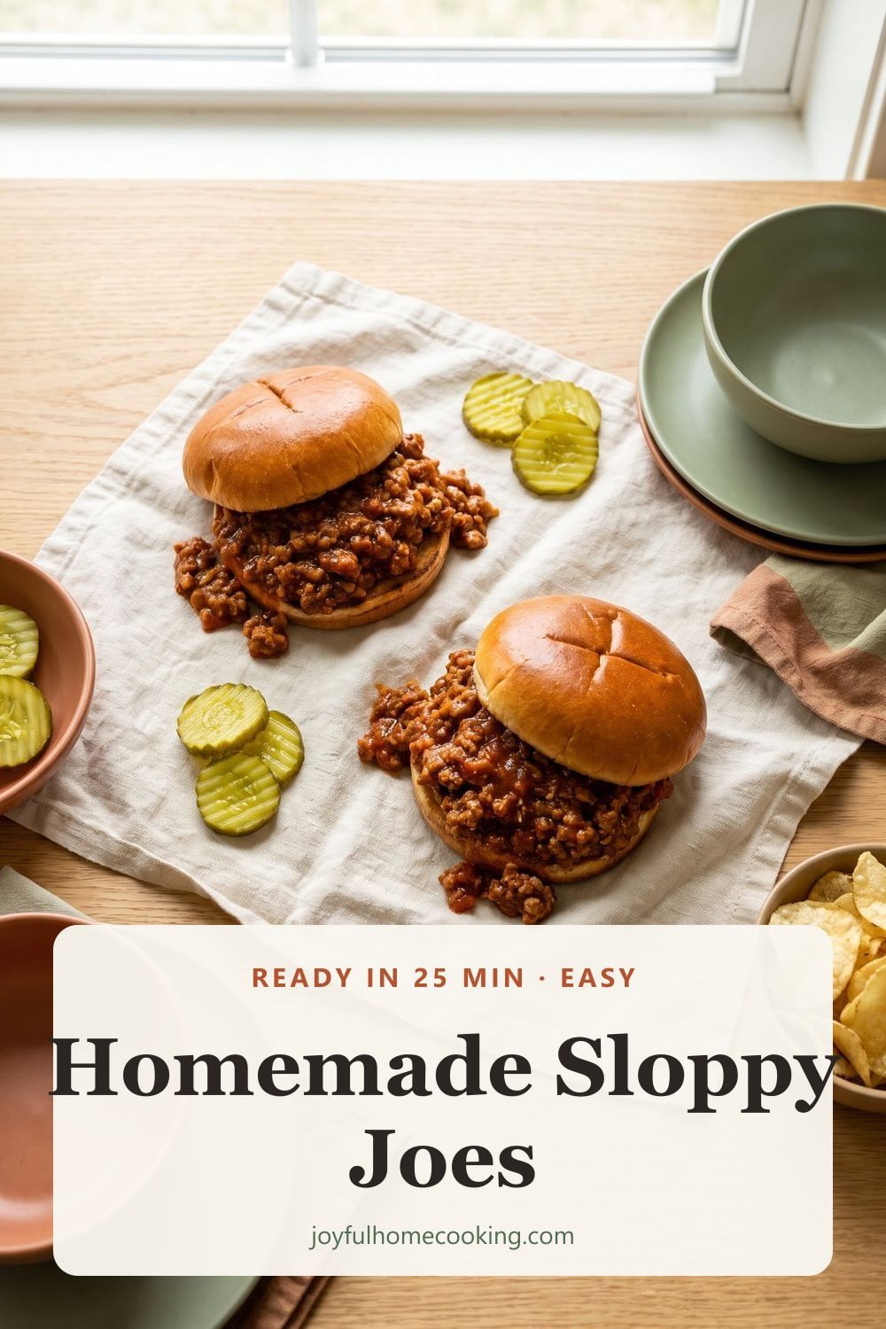 Homemade sloppy joes Pinterest image