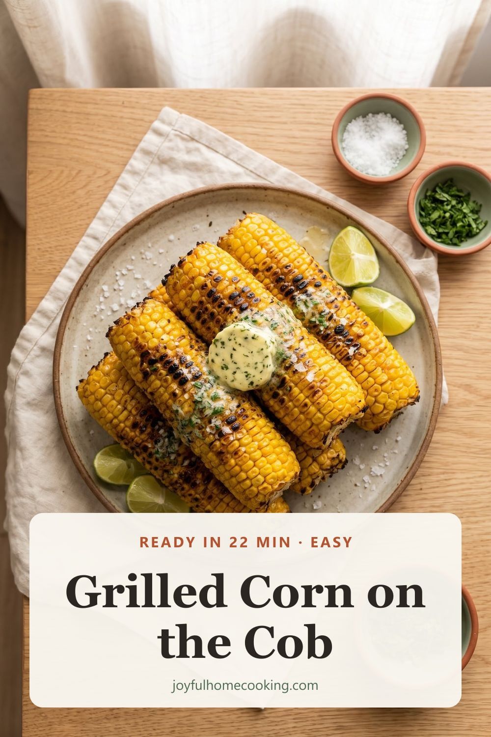 Grilled corn on the cob Pinterest image