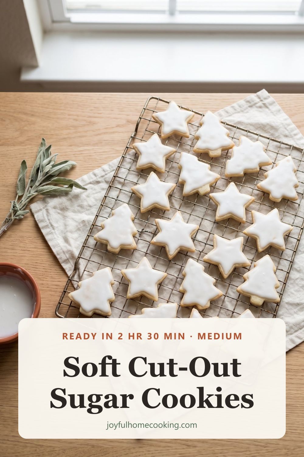 Soft cut-out sugar cookies Pinterest image