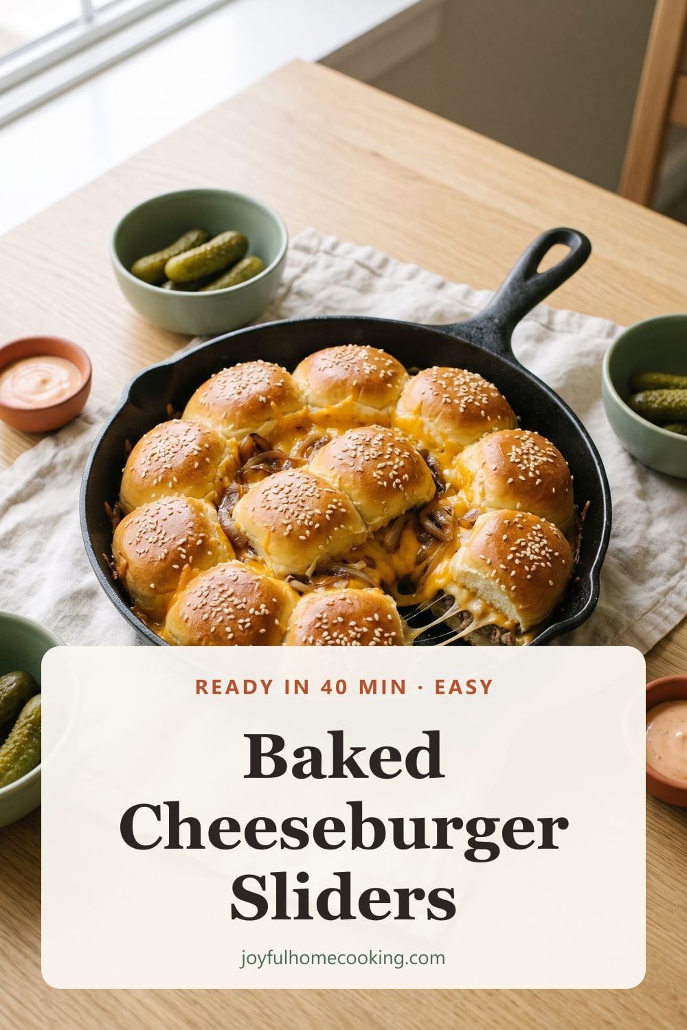 Baked cheeseburger sliders Pinterest image