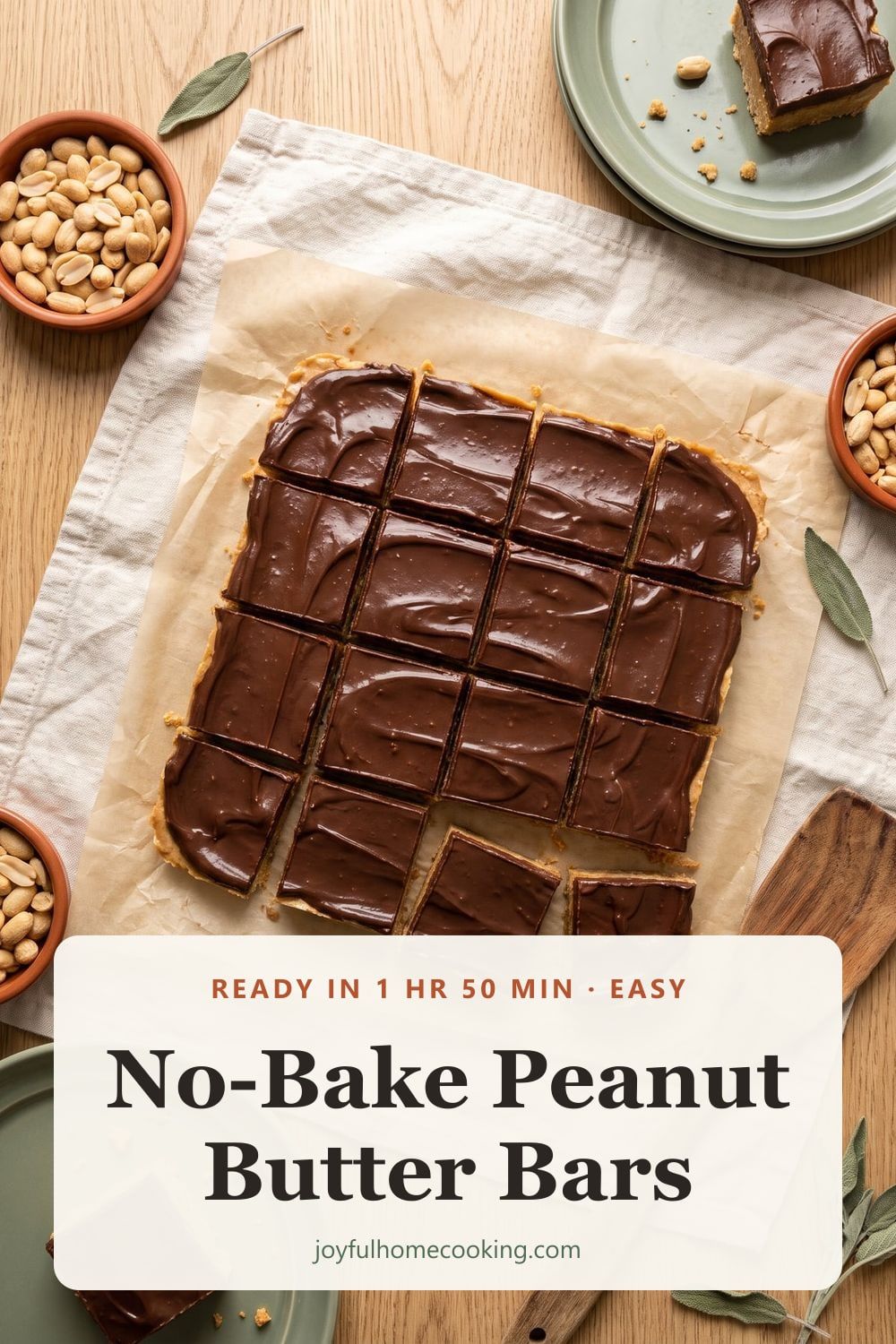 No-bake peanut butter bars Pinterest image