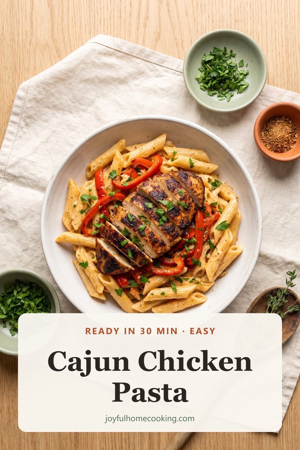Creamy Cajun chicken pasta Pinterest image