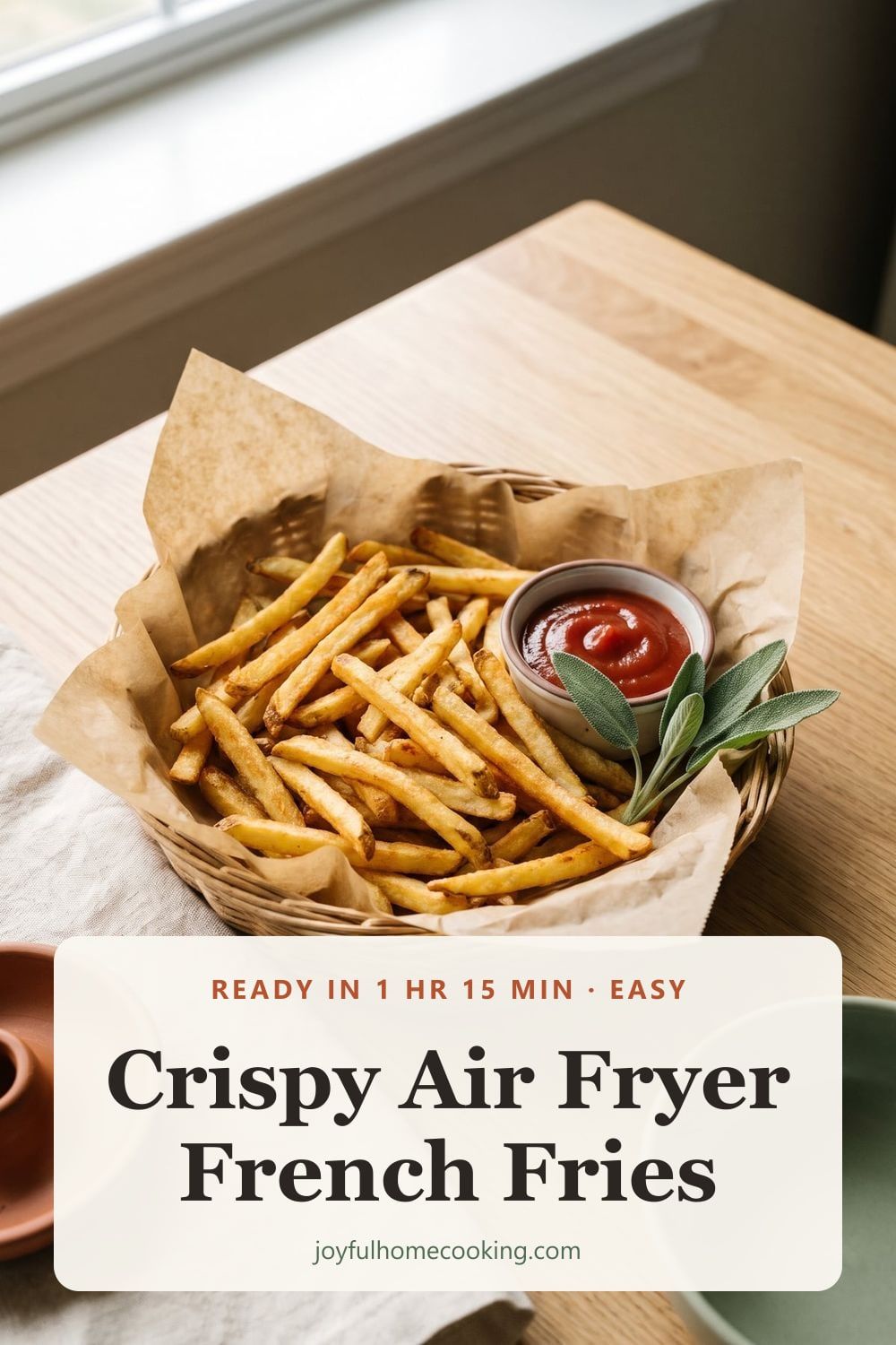 Air fryer French fries Pinterest image