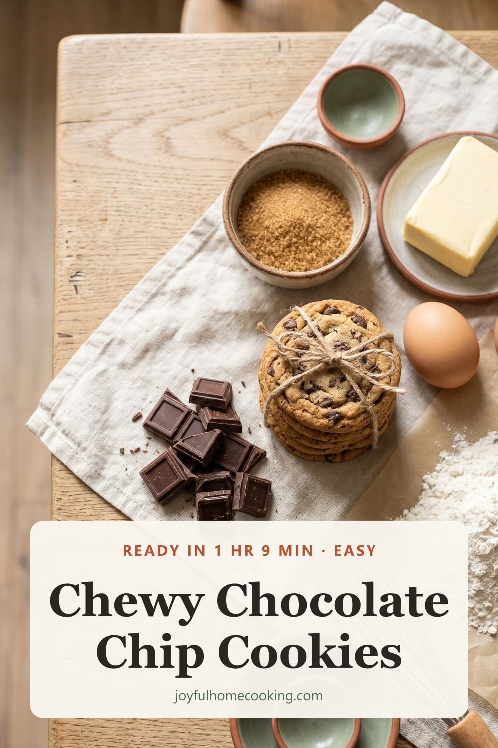Chewy chocolate chip cookies Pinterest image